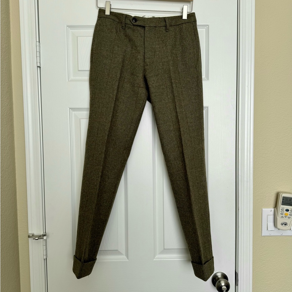 Bonobos Moon Mill wool checked trousers / pants with 2 inch cuff. NWOT